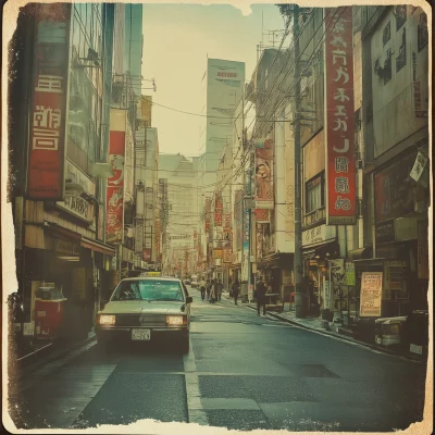 Tokyo Streets in Vintage Style