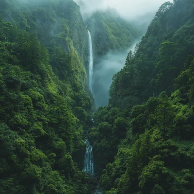 Madeira Forest Waterfall