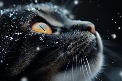 Winter Cat Close-Up