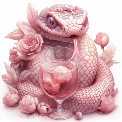 Pastel Pink Snake with Bow