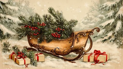 Vintage Christmas Sleigh