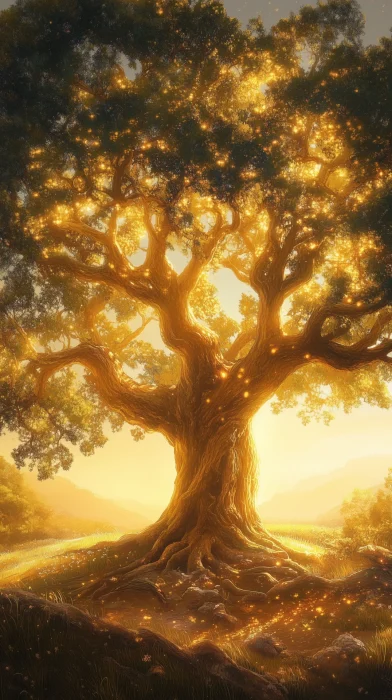 Majestic Oak in Meadow