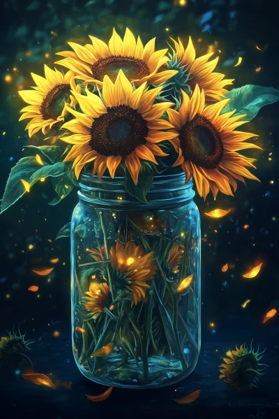 Sunflowers in a Mason Jar