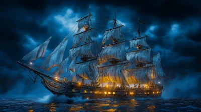 Night Sailing with Weathered Sails