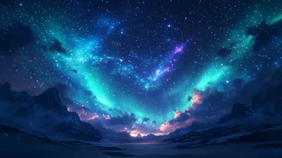 Starlit Sky with Aurora