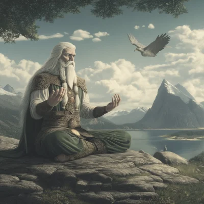 Viking Wizard Meditating