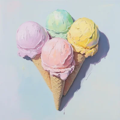 Pastel Colored Ice Cream