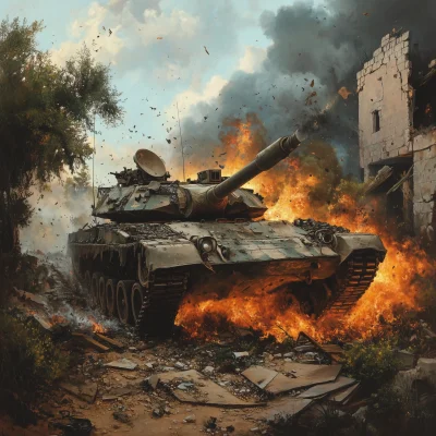 Destruction of a Merkava Tank