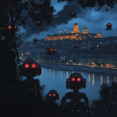 Robot Invasion at Night