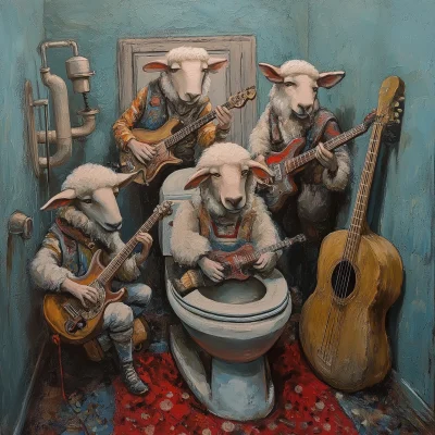 Music Band in the Sheep Toilet