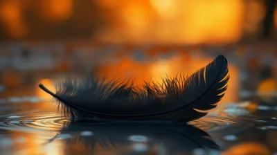 Lonely Feather on Water