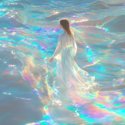 Enlightened Princess in Iridescent Waves