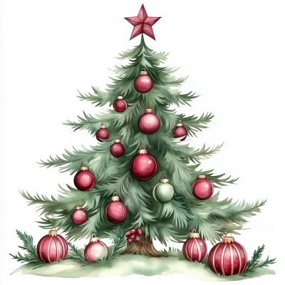 Beautiful Christmas Tree Illustration