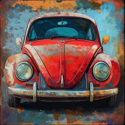 Vintage VW Beetle Poster