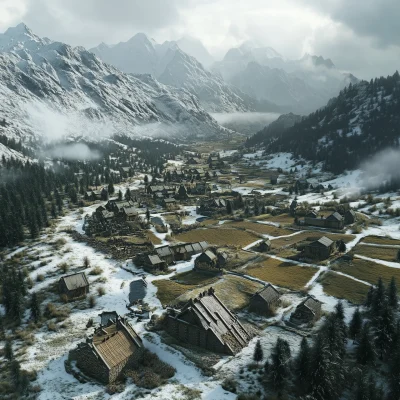 Medieval Village in the Mountains