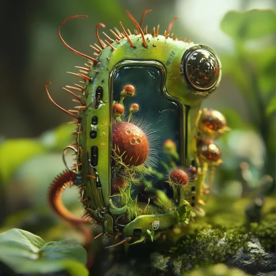 Futuristic Fusion of Technology and Nature