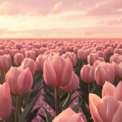 Serene Tulip Field