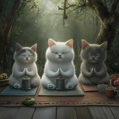 Cats in Yoga Poses