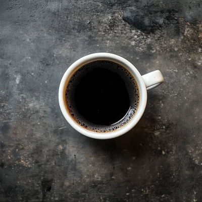 Overhead View of a Mug with Coffee