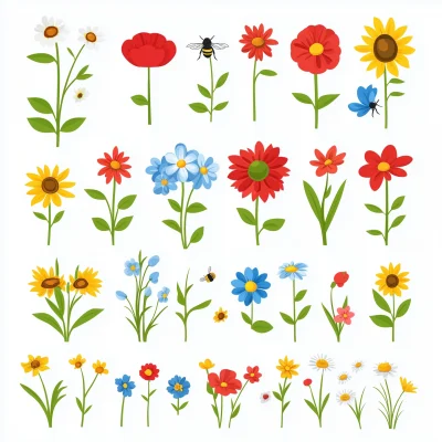 Wildflower Meadow Icon Set