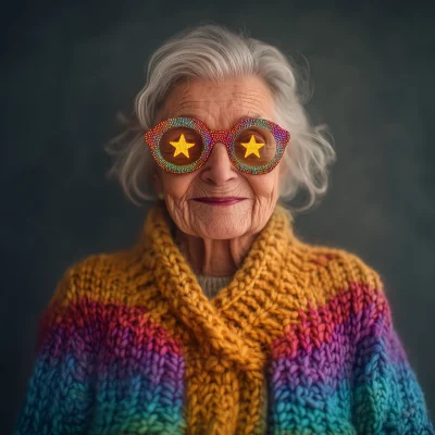 Vibrant Elderly Woman Portrait