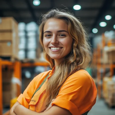 Smiling Warehouse Worker