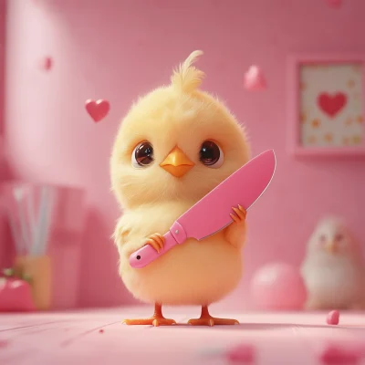 Sweet Chick with Knife