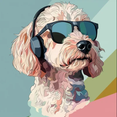 Stylized Minimalist Poodle