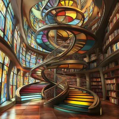 Colorful Library Interior