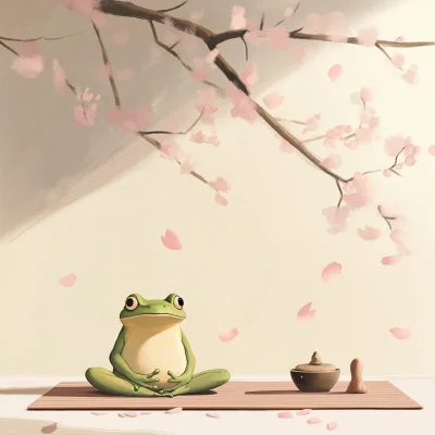 Playful Frog Illustration