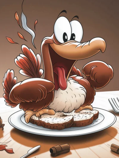 Cartoon Turkey Dinner