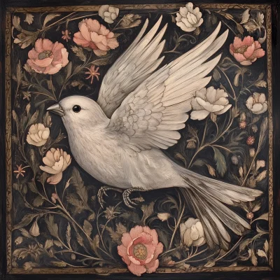 Grey Birdy Medieval Art