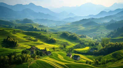 Aerial View of Southern China Fields