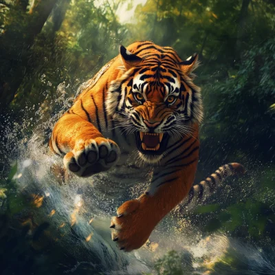 Tiger in Action