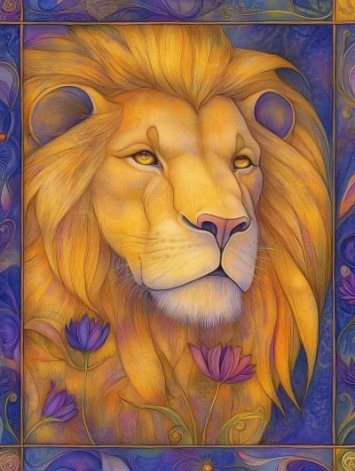 Abstract Lion Art