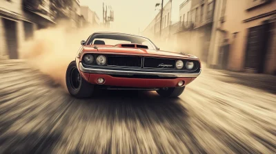 Classic Dodge Challenger Skid