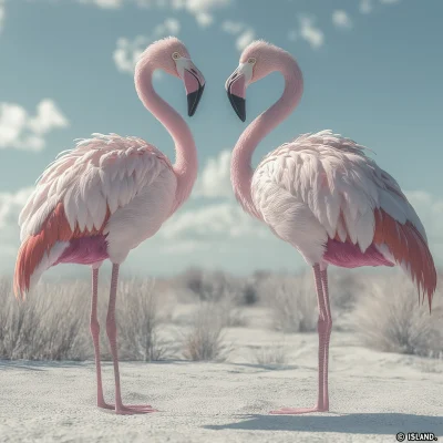 Flamingos in the Desert