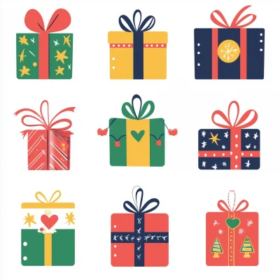 Christmas Gift Icon Set