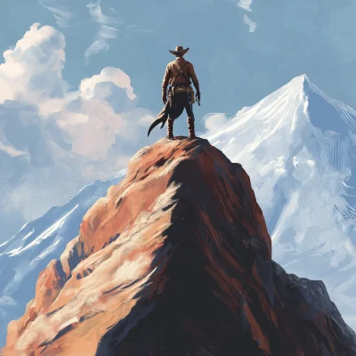 Cowboy on Mountain