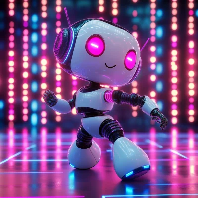 Dancing Neon Robot