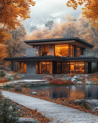 Luxury House in Autumn