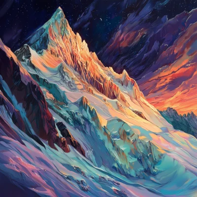 Colorful Snowy Mountains