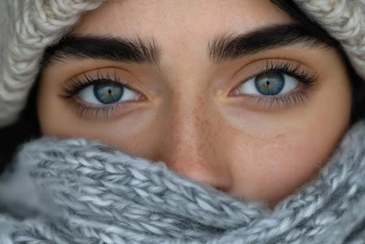 Beautiful Italian Woman on Mountain Top