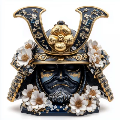 Surreal Samurai Helmet Sculpture