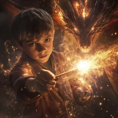 Boy Summoning a Dragon