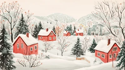 Winter Landscape in Maud Lewis Style