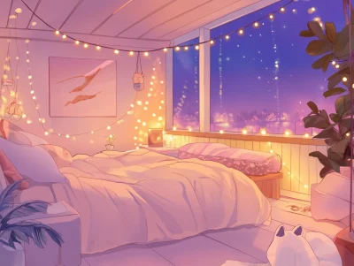 Cozy Vtuber Bedroom Background