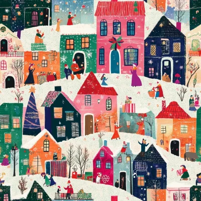 Festive Patchwork Houses