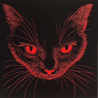 Red Outlined Cat Eyes