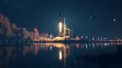 Rocket Launch at Night